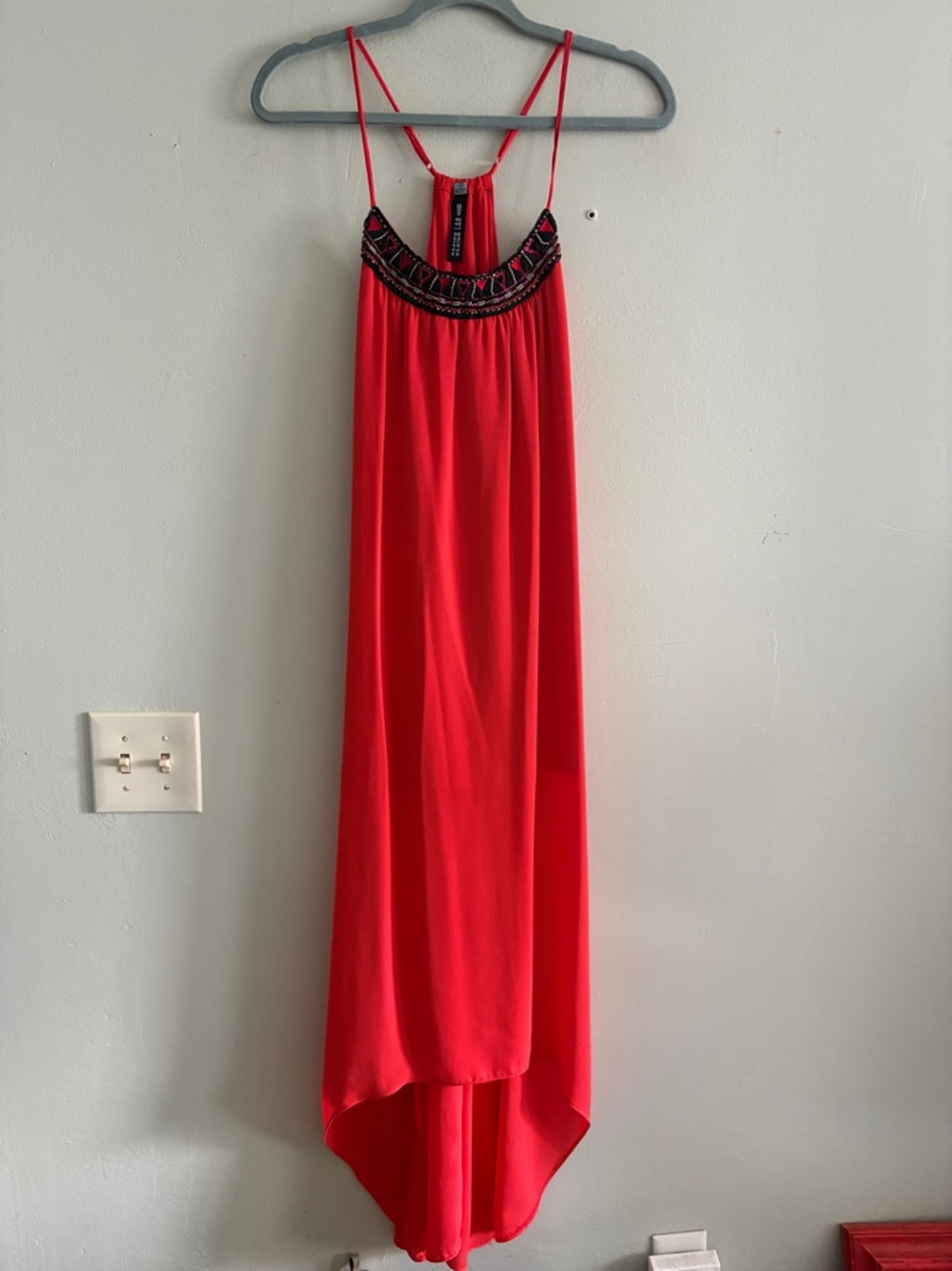 Lord and Taylor design lab orange beaded Sleeveless high low Dress XS